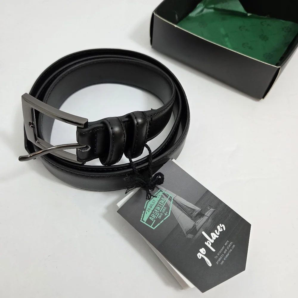 Mio Marino‎ Black Leather Classic Casual Belt size 38